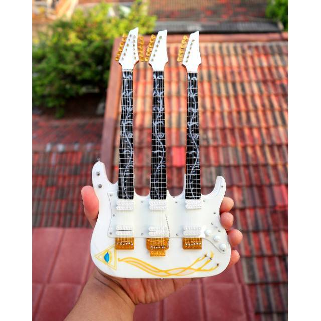 Miniatur Gitar Ibanez JEM7V Triple Neck Steve Vai Signature