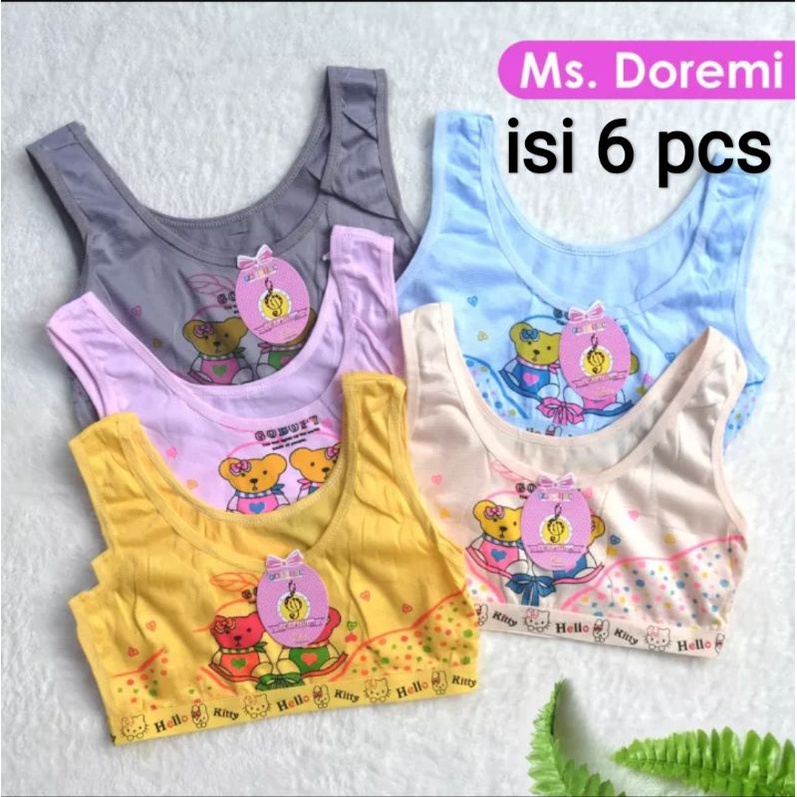 6pcs Miniset Anak SD Perempuan SMP Remaja ABG Mini Set BH Bra Kutang Dalaman Lusinan Kaos Dalam Baju tokozifa25