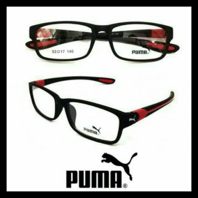 Kacamata Sporty + Lensa Minus Plus Antiradiasi, Frame Baca Pria Wanita - Merah