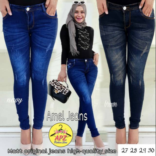 Celana jeans sobek cewek