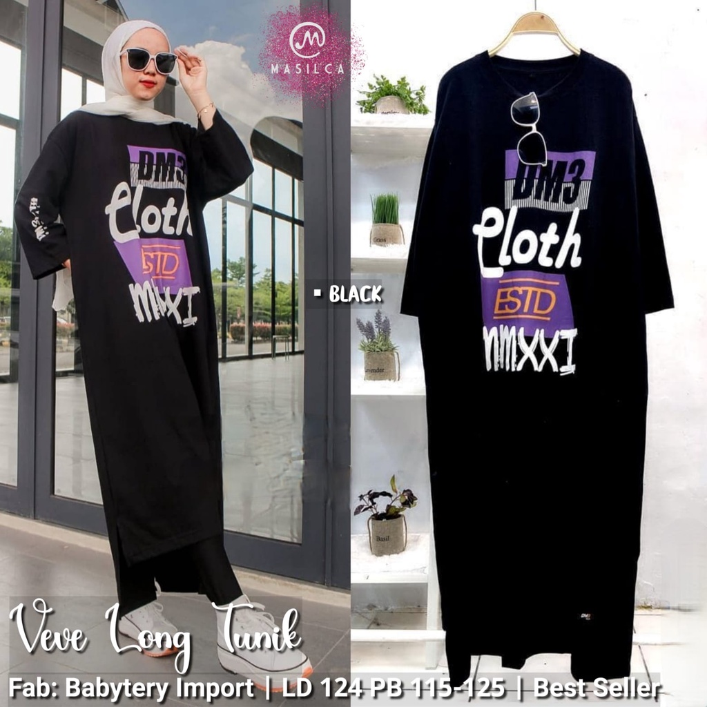 Long Tunik Wanita Kekinian Jumbo XXL Ld 120 Bahan Kaos Bebbytery Import Adem Melar Motif Korean Hari