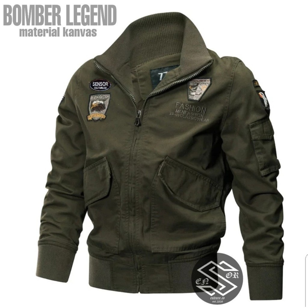 BSTR jaket bomber pria / jaket bomber legend sensor / jaket bomber pria canvas original