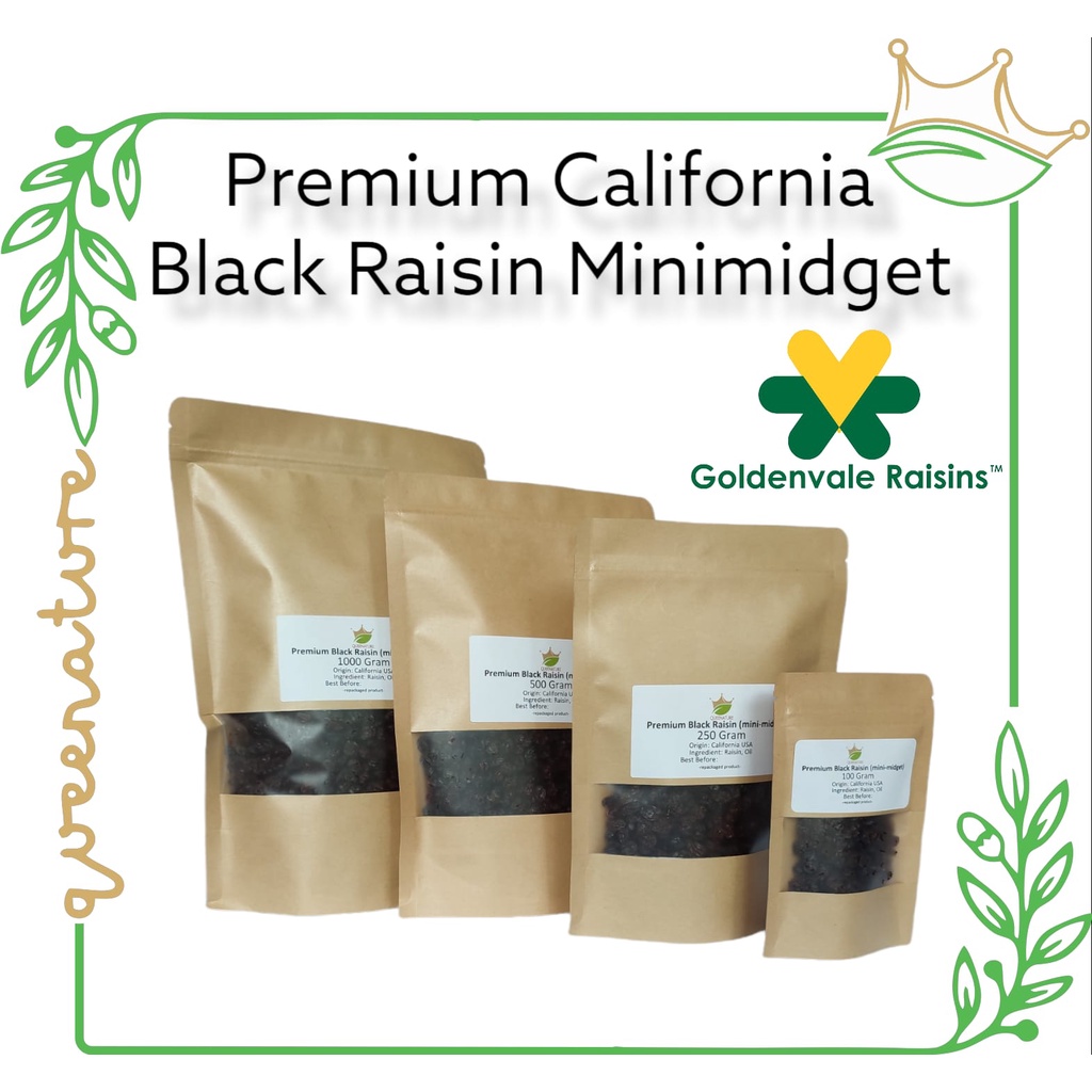 California Black Raisin Mini-midget 500 Gram/ Kismis Hitam Premium