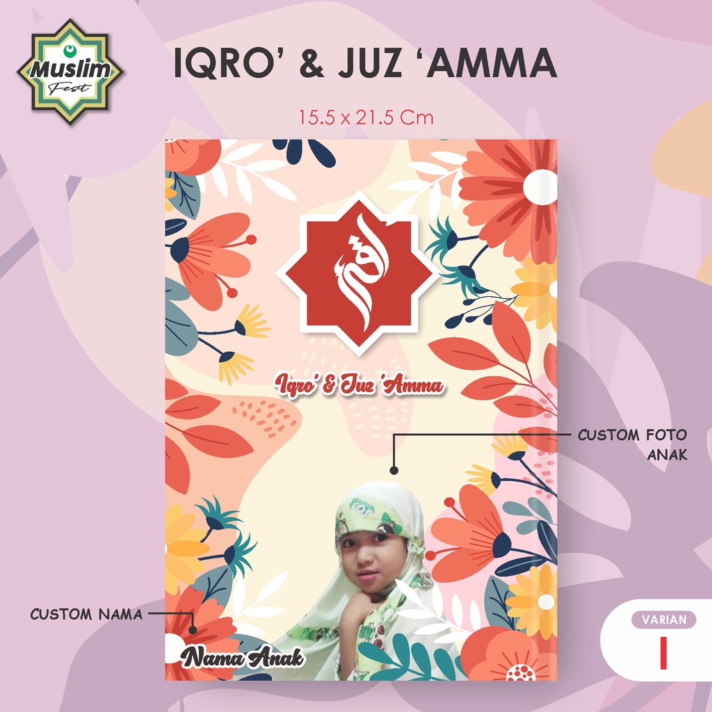Buku IQRO & Juz Amma Custom Nama & Foto anak (BISA COD)