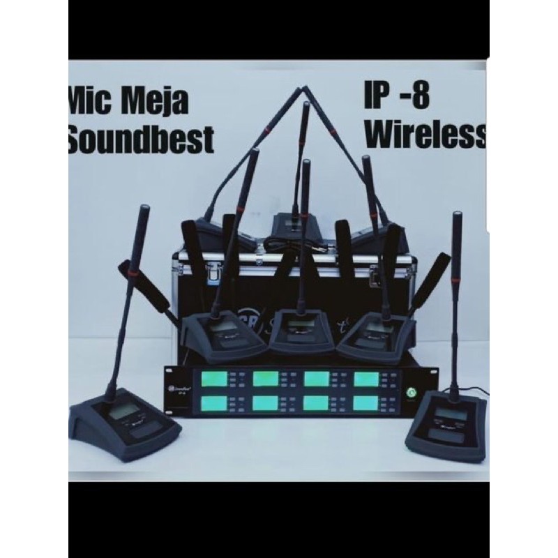 Mic Wireless Meja/Conference Soundbest IP8 Podium ( Digital 8 Mic )