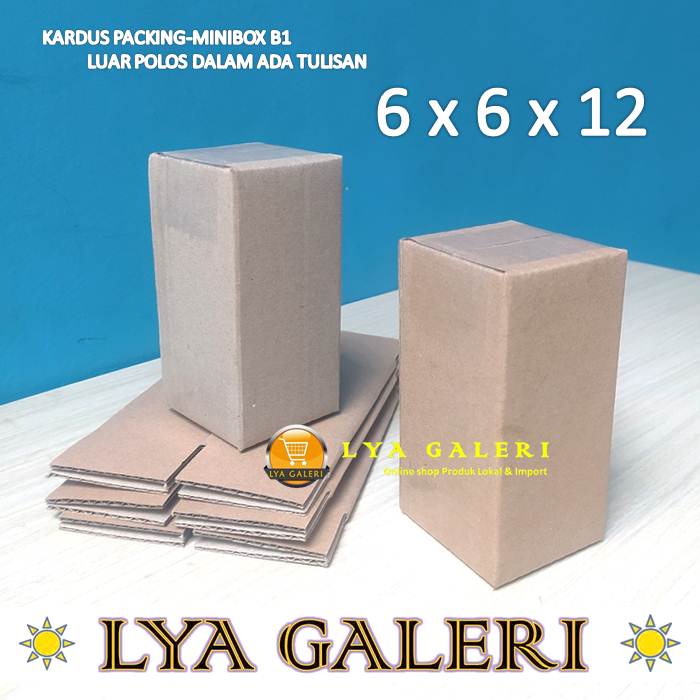 

Karton Box Mini Uk.6x6x12 cm Kardus Packing Luar Polos Dalam Ada Tulisan