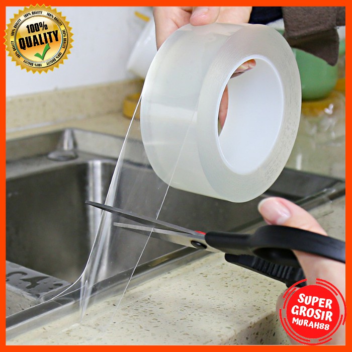 Lakban Anti Air Dapur Transparan Waterproof Kitchen Sink Seal Tape Transparent 0.8x50mm 3 Meter