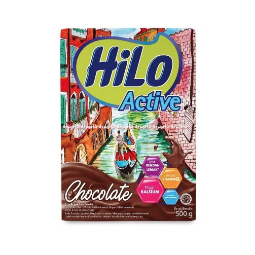 HILO Active Vanilla Coklat 500gr Hi-lo Active Vanila Susu Kalsium Tulang Untuk Remaja Hilo Aktif Susu Rasa Cokelat Vanila 500 gr