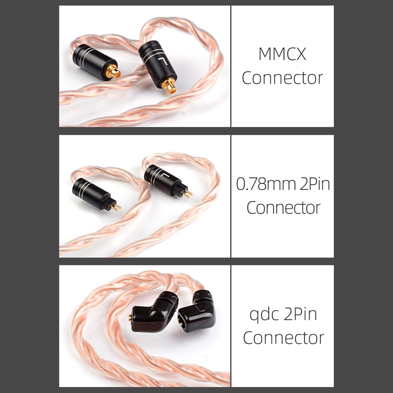 Nicehck GCT5 Earbuds Pengganti 5N OCC Earphone Upgrade Earhook 3.5 / 2.5 / 4.4mm MMCX / QDC / 0.78mm 2Pin Untuk M5 Irora Ohem2