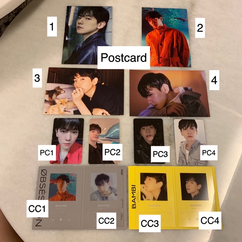 [Unsealed] Baekhyun Bambi Photobook Album Bambi Night Rain Ver Version PC Photocard Postcard Poster