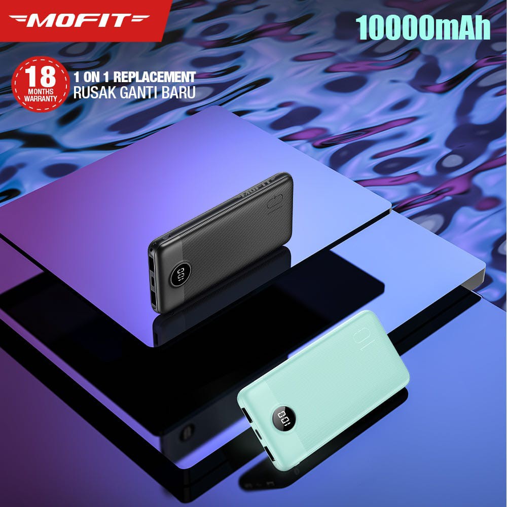 Powerbank MOFIT M18 10.000mAh LCD + Fast Charge Real Capacity not Robot