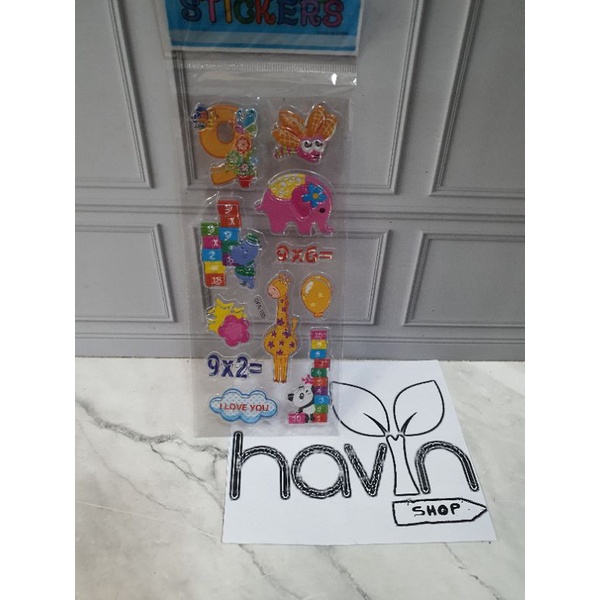 sticker anak/stiker fancy/STICKER 3D METALIK/tempelan-ANIMAL