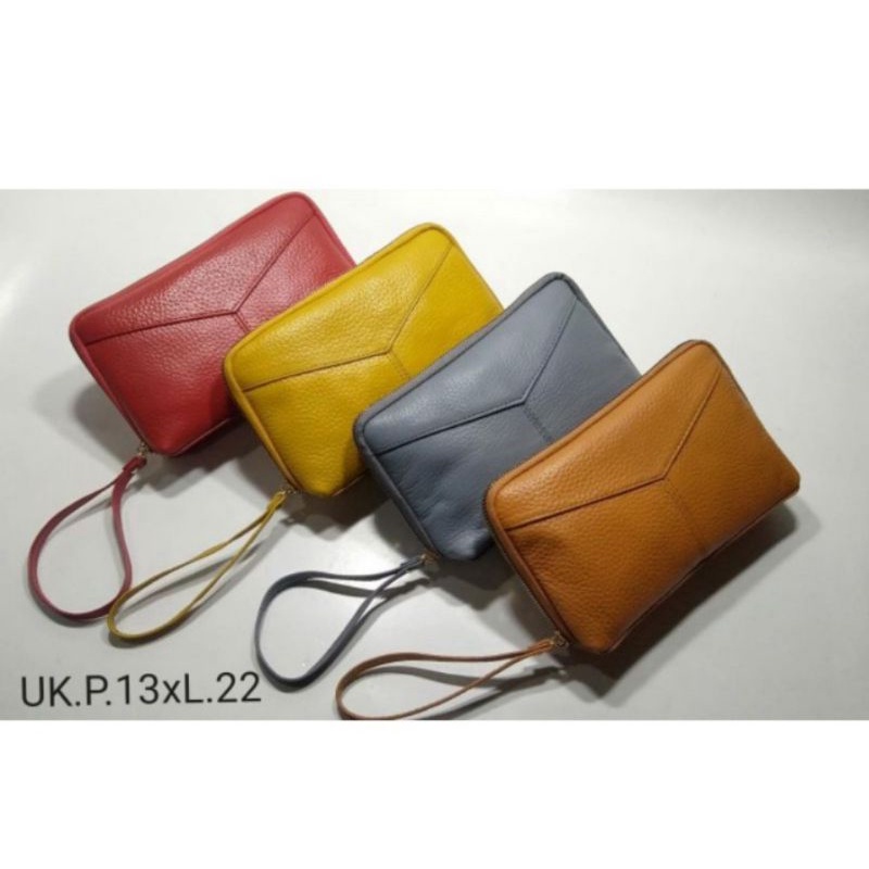 dompet kulit sapi pouch dompet model tiga ruang