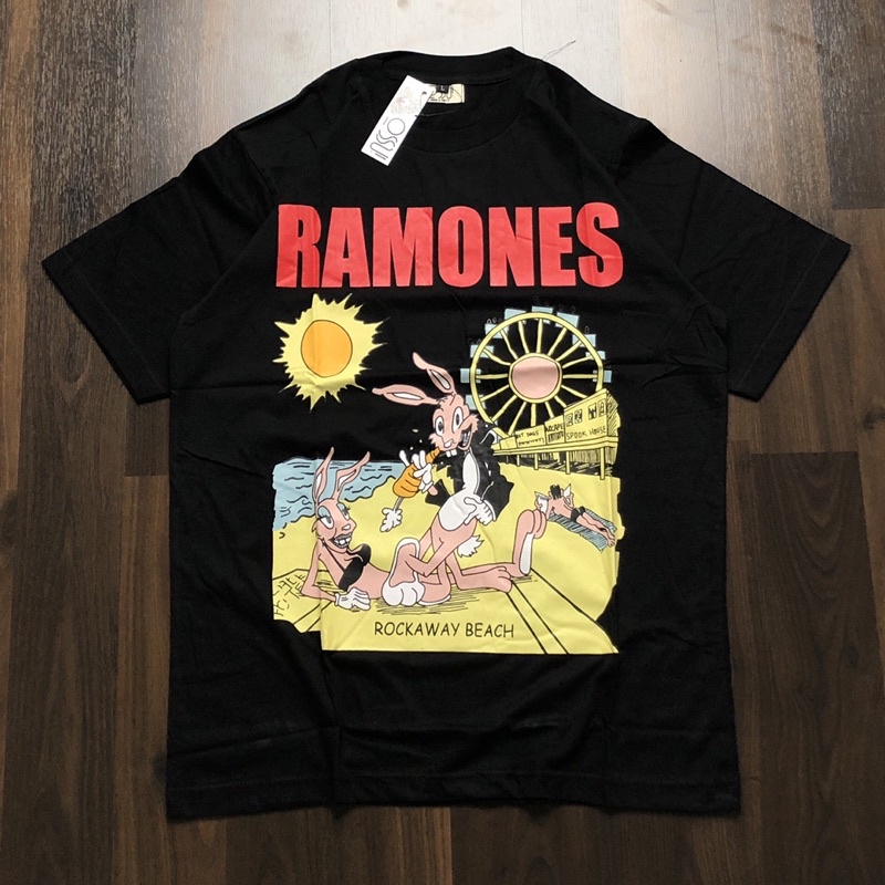 KAOS PRIA RAMONES - ROCK AWAY BEACH WARNA HITAM | TSHIRT RAMONES BAJU RAMONES BAND MUSIC ORIGINAL PA