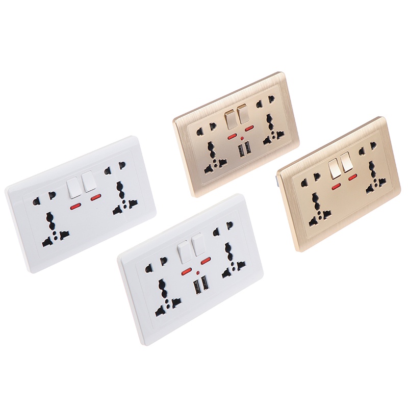 Deid Socket Power Charger Dinding Universal 5 Lubang 2.1A Dual USB