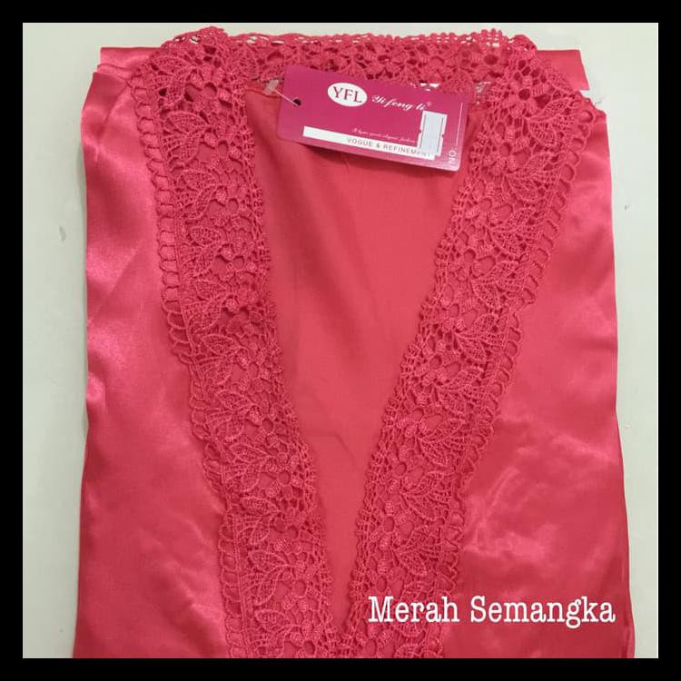 BAJU TIDUR KIMONO WANITA |PIYAMA CANTIK SATIN IMPORT