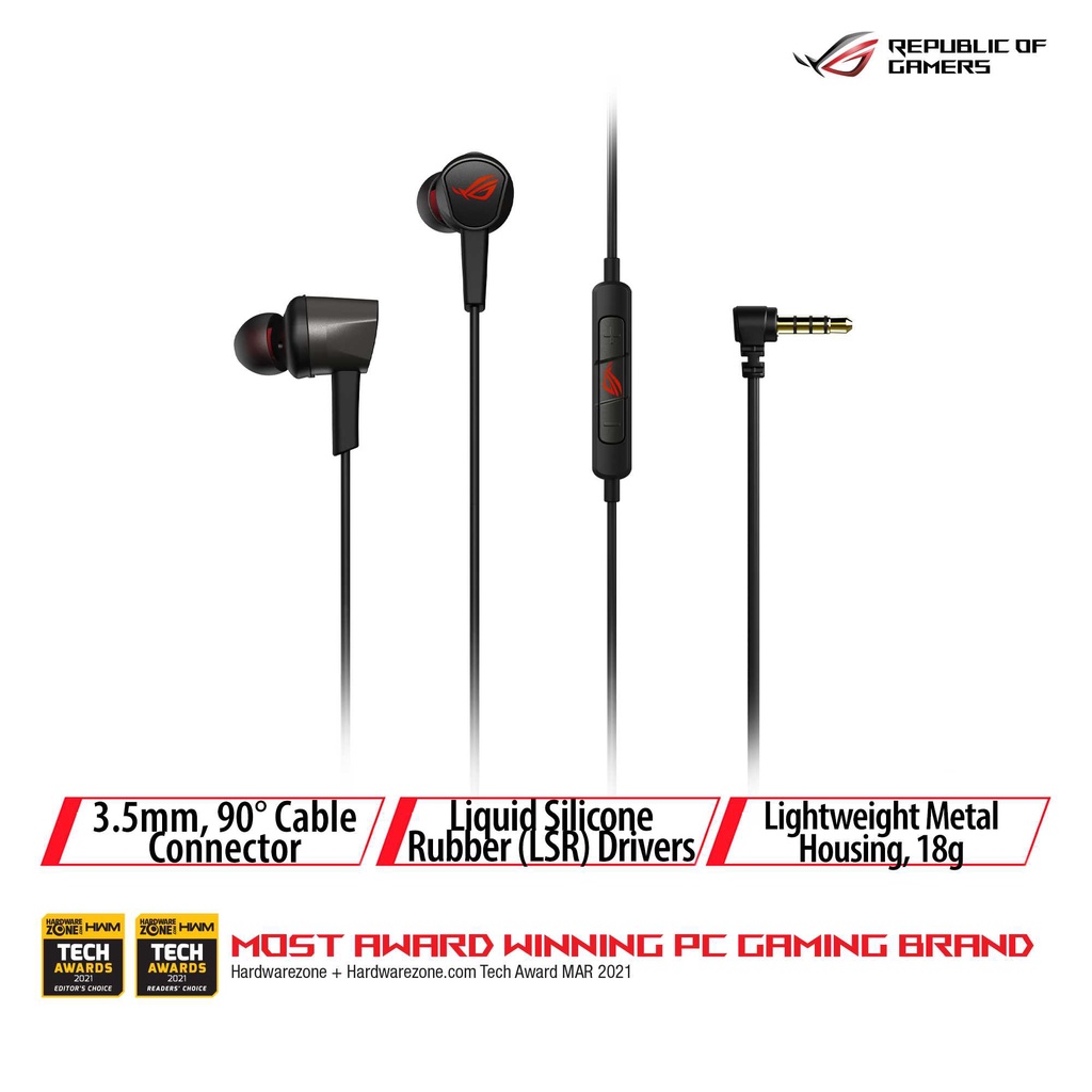 Earphone Asus ROG Cetra II Core in-ear Gaming Headphones Silicone 2