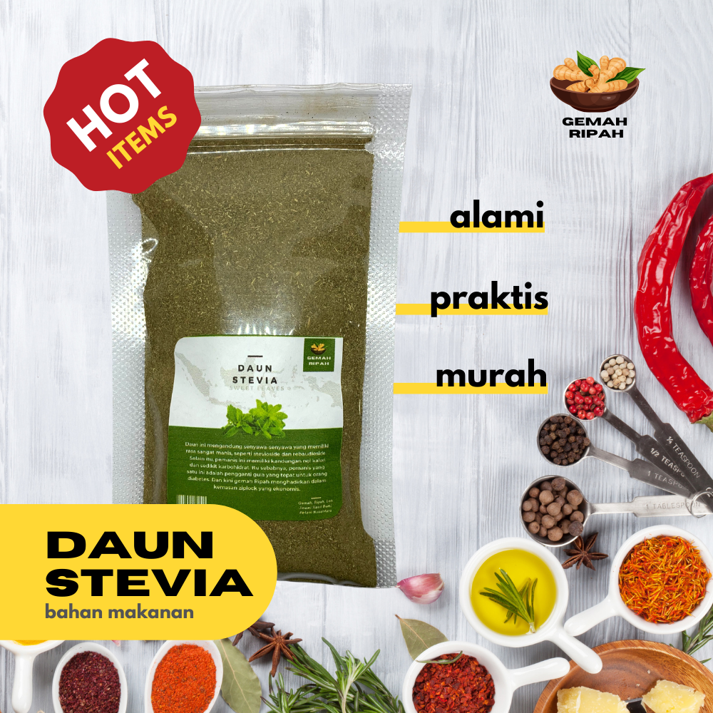 

Daun Stevia Kering Premium Pemanis Alami Pengganti Gula Obat Herbal Manis Teh Herbal Jamu Herbal