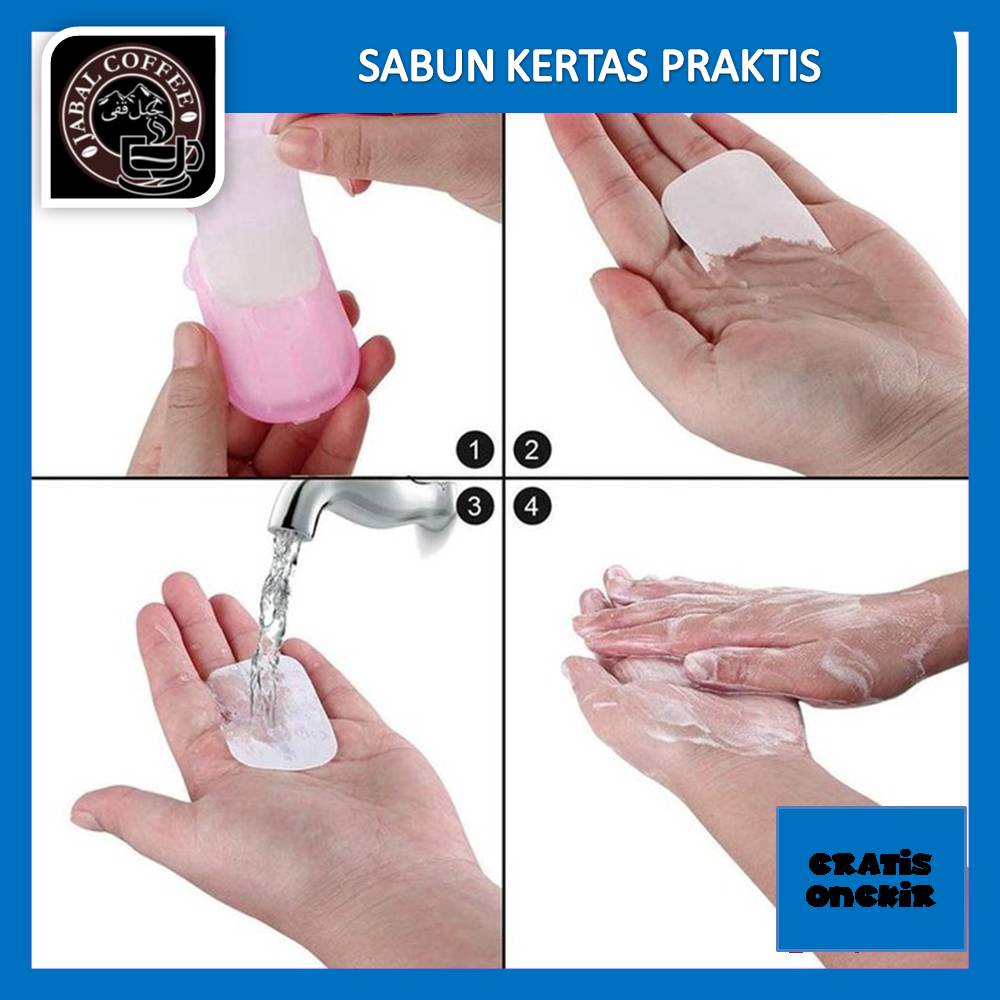 Sabun Kertas Paper Soap Praktis Mini Travelling / Portable Soap / Sabun Kertas Travelling / Kertas Sabun Tangan 030