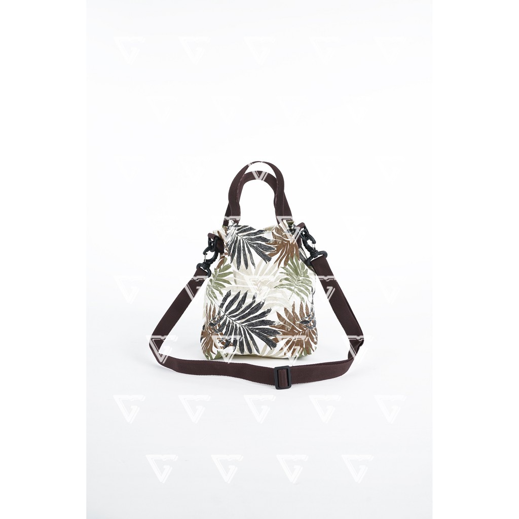 tas sling bag wanita korean style mini kekinian 2021 Motif Palm Hijau