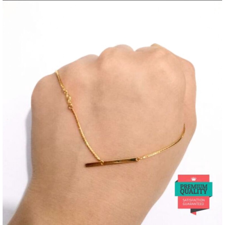 Kalung +Liontin Caradelano Inisial Huruf i Emas 375