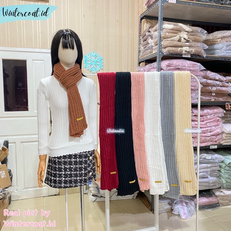 Long scarf women winter import syal musim dingin wanita rajut hangat knit knitted unisex cowok pria selendang ELSA