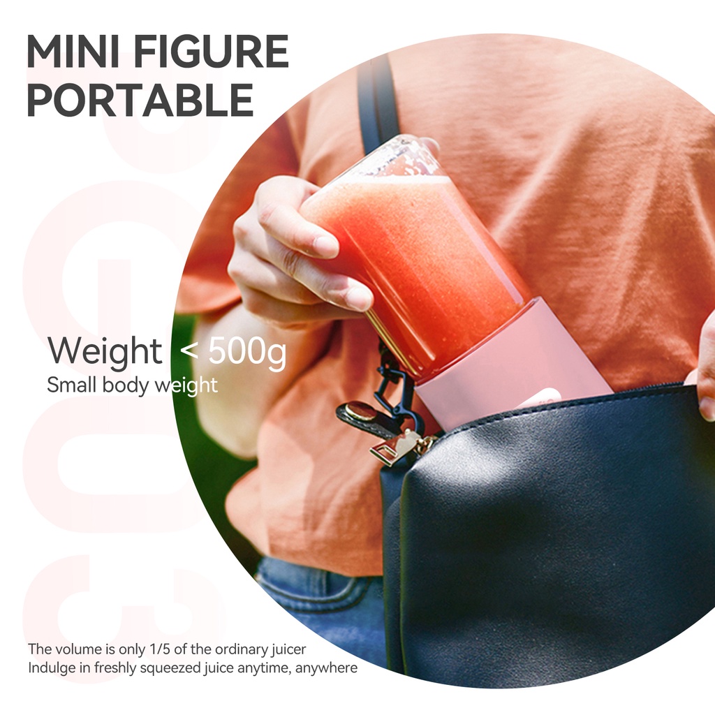 Perfin PG03 Blender Portable Mini Juicer Pink