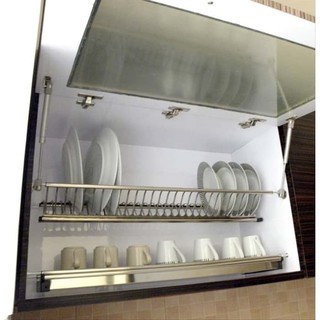 Rak piring di dalam kabinet kitchen set rak dapur rak