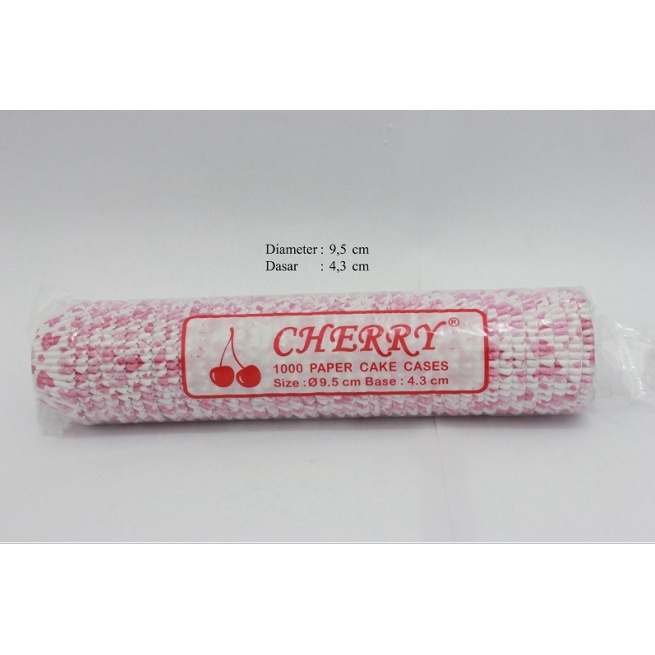 Paper Cake Cases 9.5 / Paper Cup/ Case Roti Cherry Motif Bunga