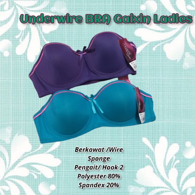 BH / BRA Merk Gaixin Ladies Berkawat Busa Tipis Kait 2