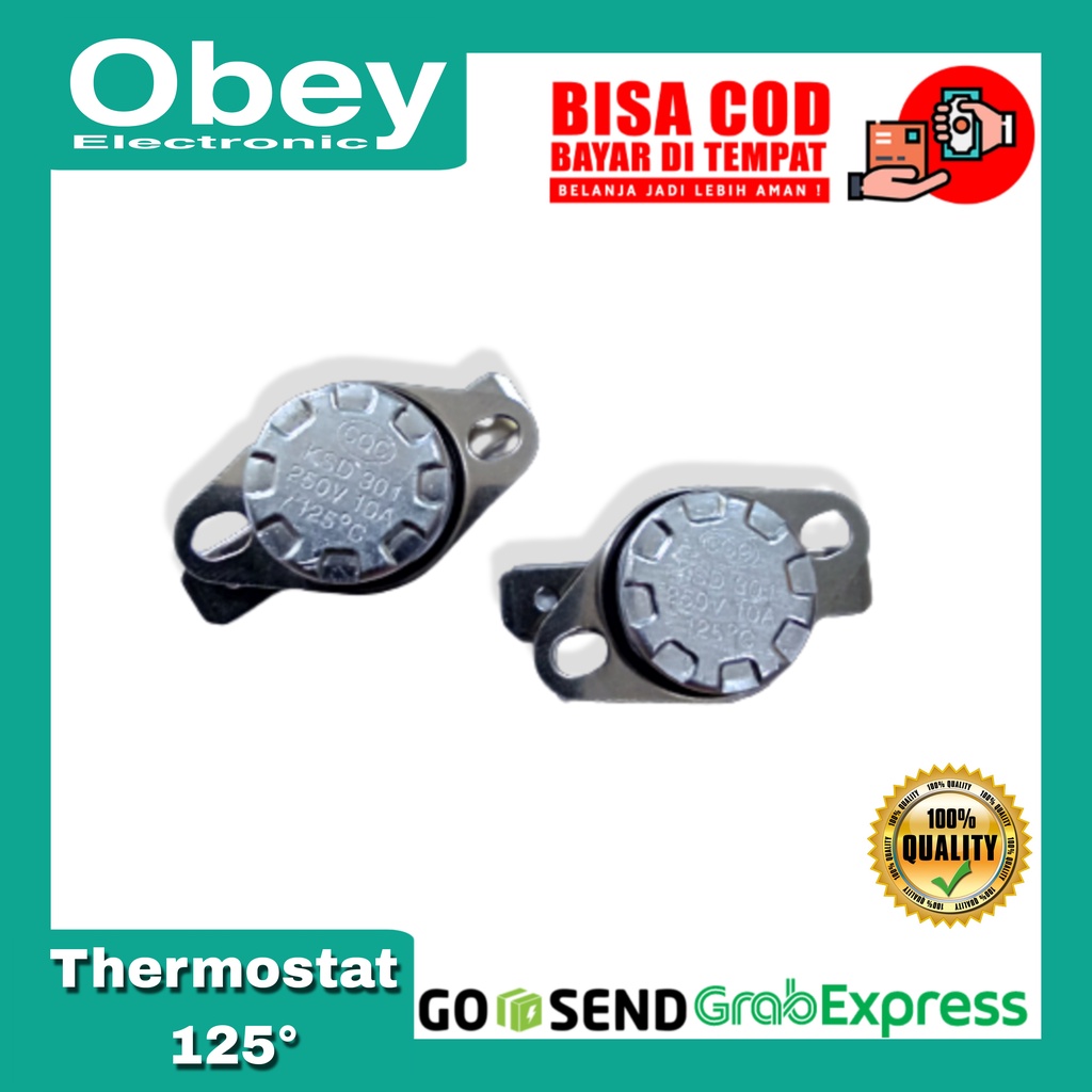 Termostat / Thermostat Bimetal Sensor Suhu Pemutus Arus Otomatis 250v 10a 125c