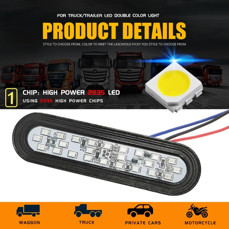 Zzz Lampu Sein Samping 24-LED Untuk Skuter / Trailer / Truk