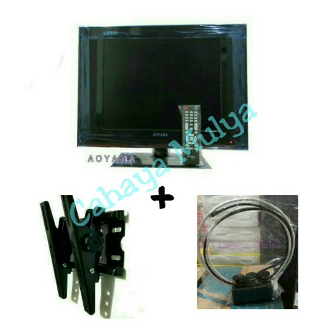 Televisi LED Aoyama 15" HDMI/VGA + Bracket TV Maxxis 10"-32" + Antena Indoor