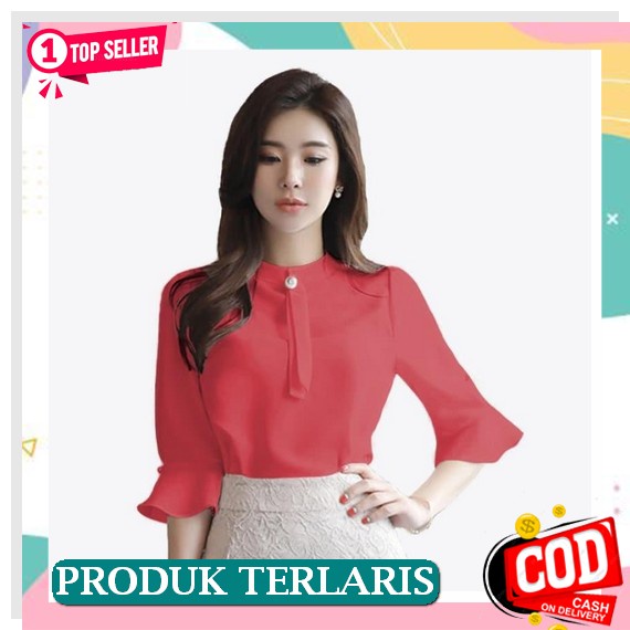 Blouse Wanita Bluse Kekinian Korean Style Cewek Terbaru Korea Fashion Import Atasan Blus Murah Remaj