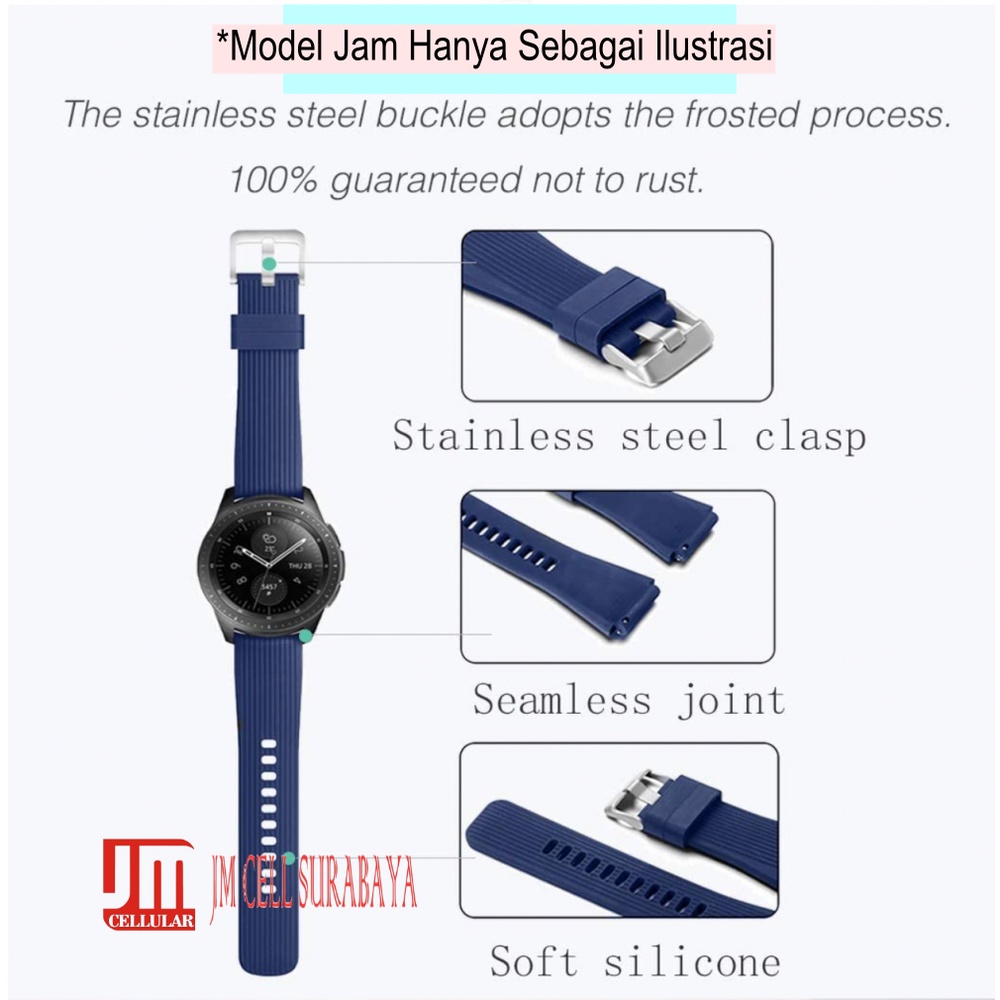 M46 Watch Strap Vyatta FitMe Spectre Gen 2 - Tali Jam 22mm Vertical Line Rubber Silicon