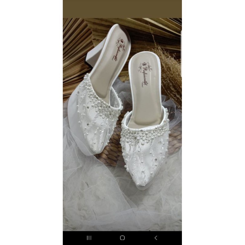 sepatu putih molly wedding wanita 9cm