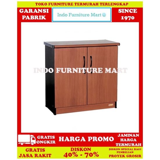 Rak Buku Lemari Buku Minimalis Vip Pendek Pintu Kayu Vip Bc 01