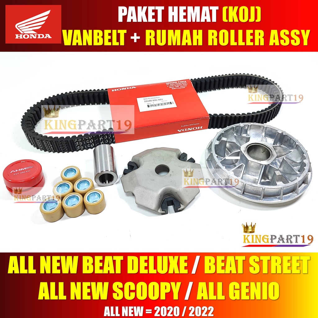 PAKET RUMAH ROLLER ASSY VANBELT GENIO BEAT NEW DELUXE BEAT STREET SCOOPY NEW 2020 2021 2022 - RUMAH ROLLER ASSY VANBELT K0J N01