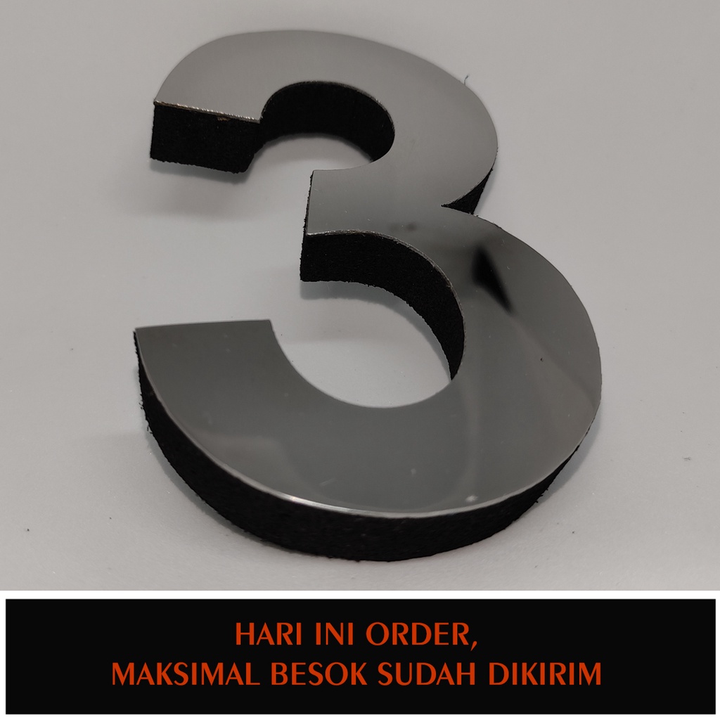 Huruf Timbul & Papan Nama Stainless Spoon tinggi 20cm Tinggal Tempel