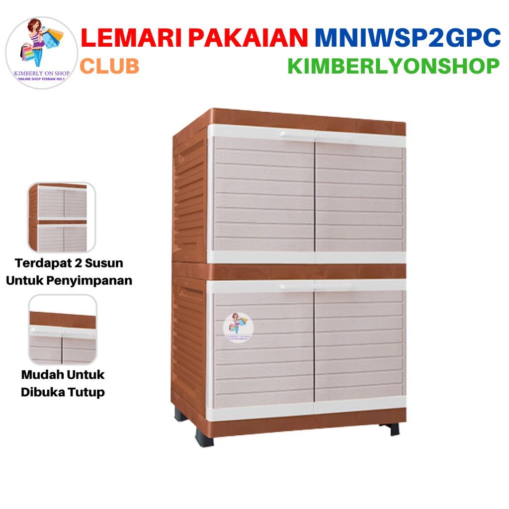 Lemari Pakaian Plastik Mini Susun 2 MNI WSP2 Club