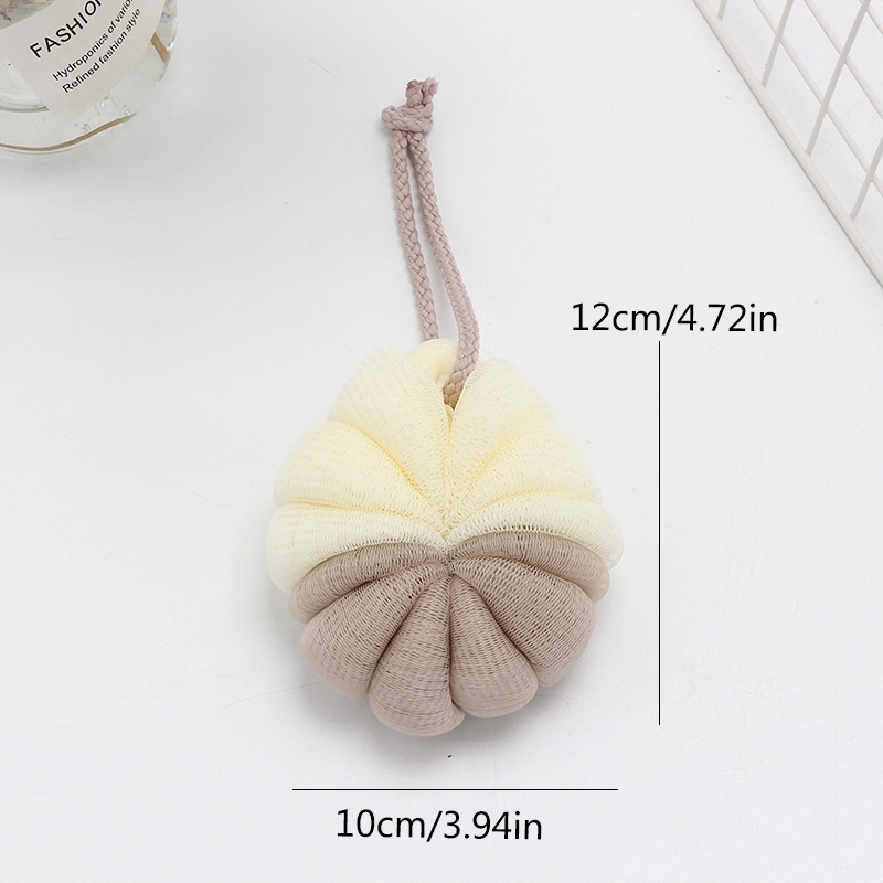 Simple Style Two-color Stitching Shower Sponge Mesh Bathing Brush Loofah Bath Ball Rich Bubbles Body Scrubber Scrubbing Artifact