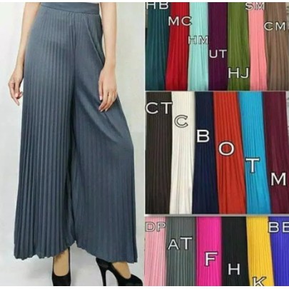 Fedora Fashion Konveksi Celana Plisket Premium Melar Kulot