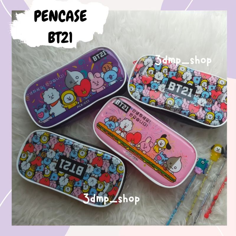 Pencase tempat kotak pensil BTS BT21 KPOP bts world