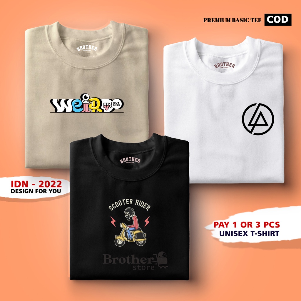 BUY 1 OR 3 PCS ( PROMO COD ) BROTHER STORE / Kaos Distro100% Catoon Combed 30s / ArticelWSL