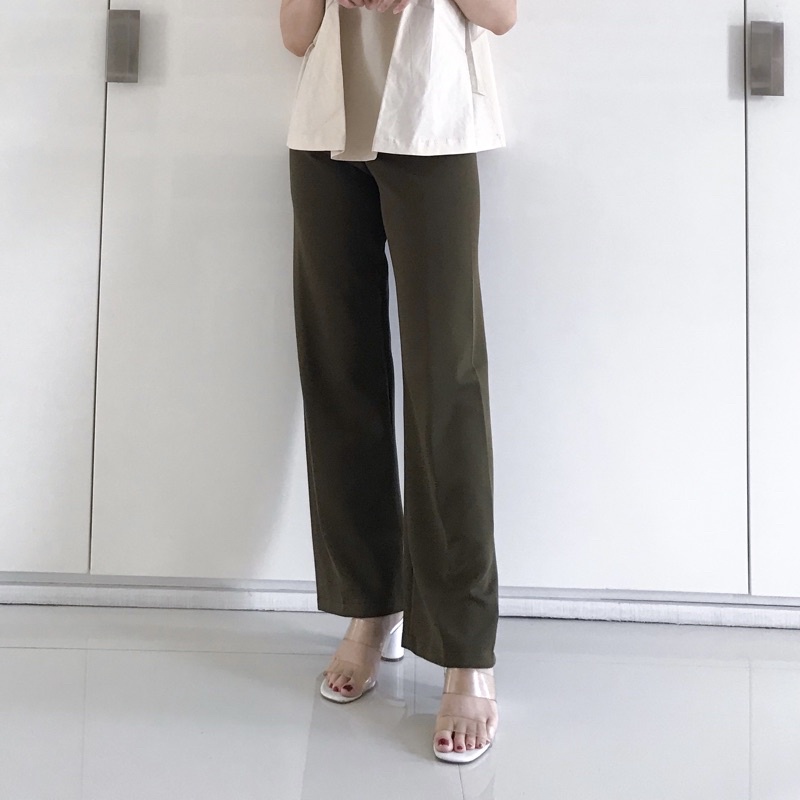 Rome Long Cullote / Kulot Panjang Scuba-Olive