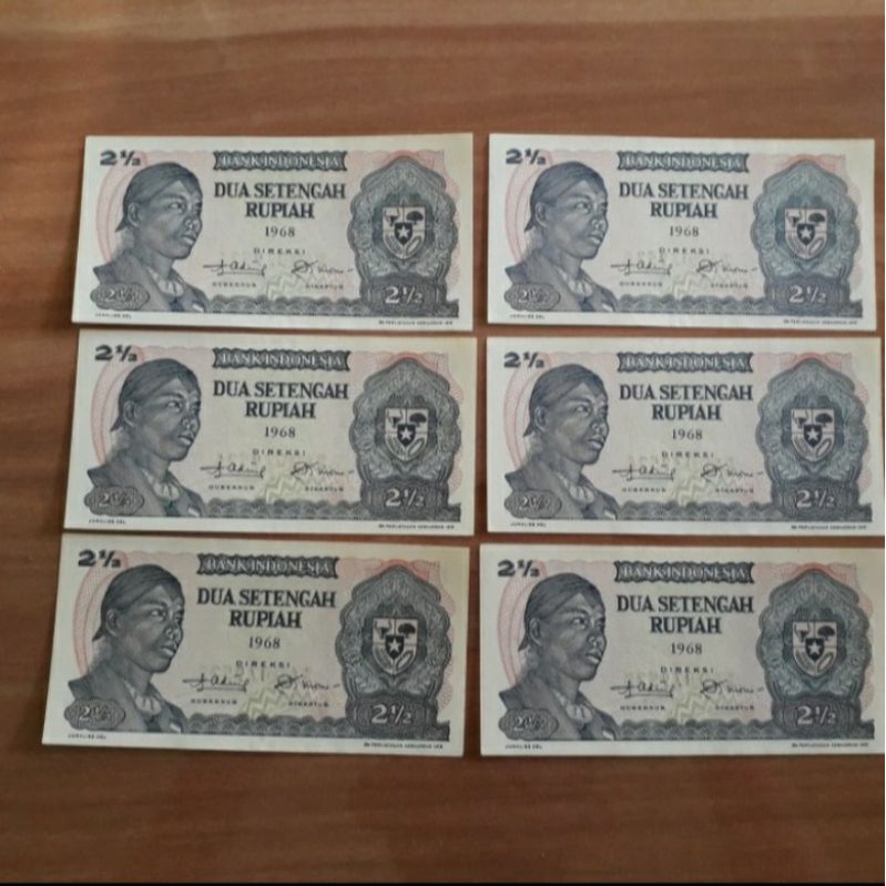 uang kuno 2,5 rupiah soedirman 1968 asli