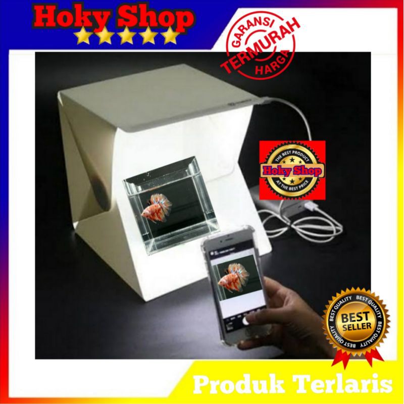 box photo/video ikan cupang - photo box studio with LED