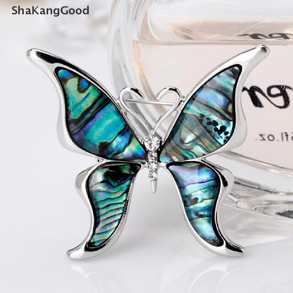 Bros Pin Bentuk Hewan Butterfly Abalone Untuk Pernikahan