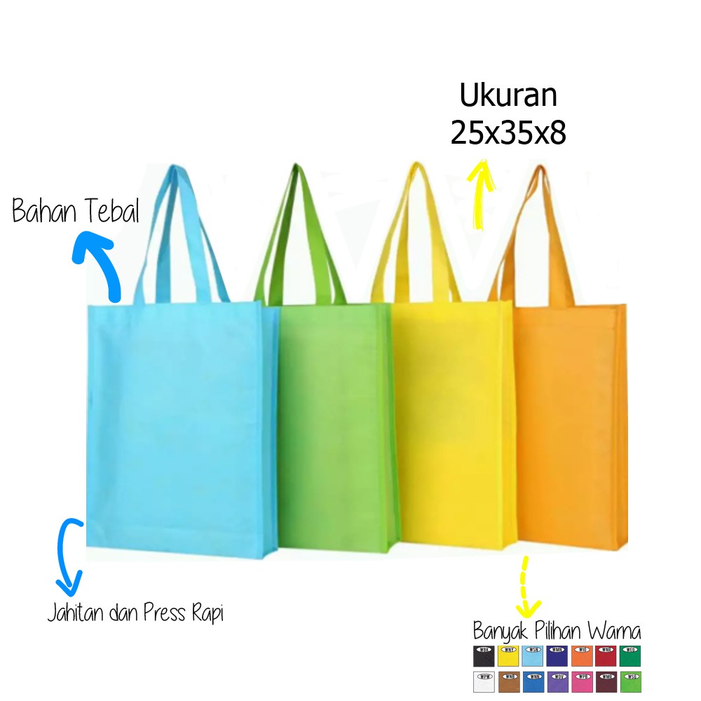 

TERMURAH! Tas Spunbond Polos Tali Ukuran 25x35x8