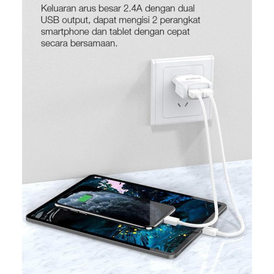 Adaptor Charger ROBOT Kepala 2 USB Original ORI Samsung Android ASUS